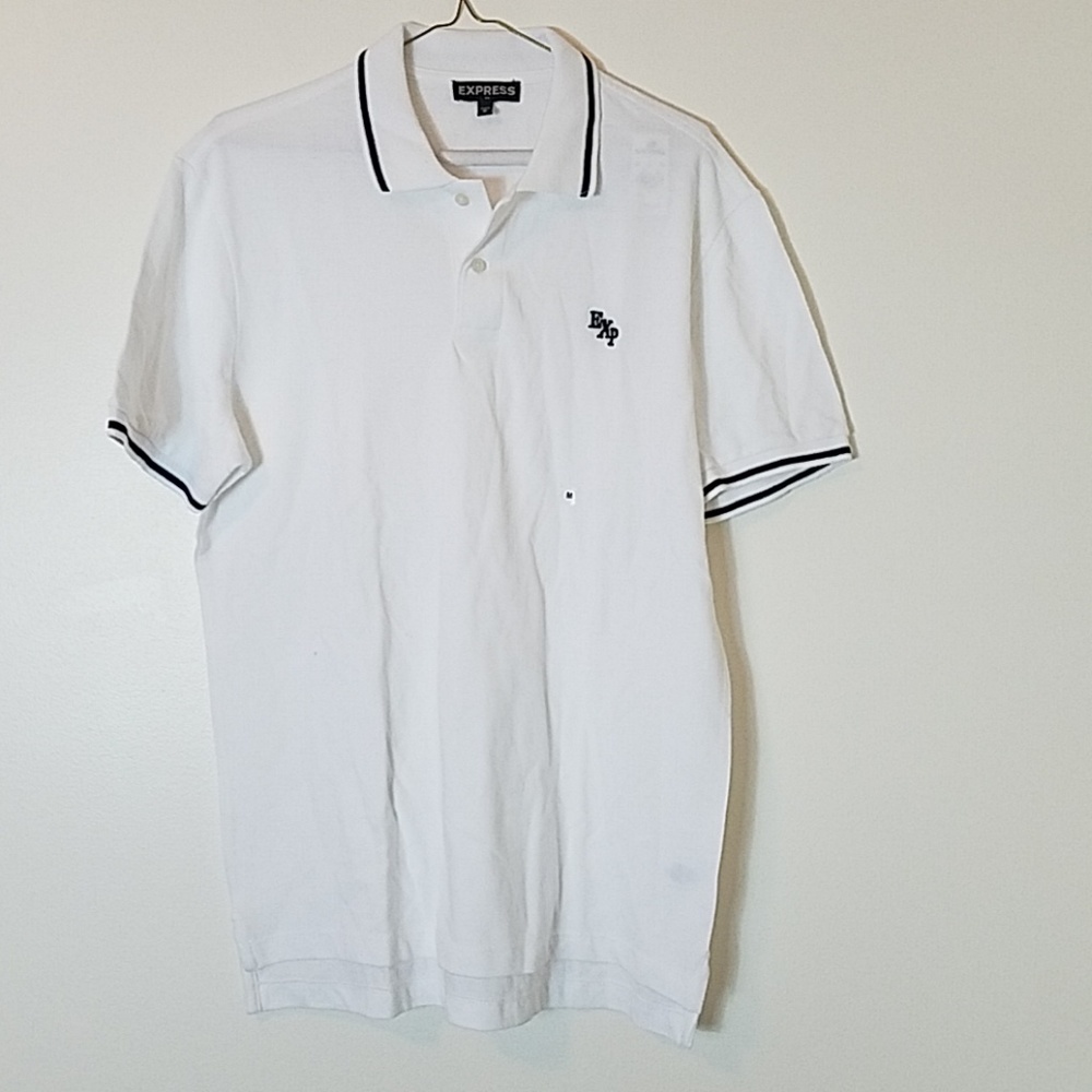 Express men's white polo with black trim size xxl